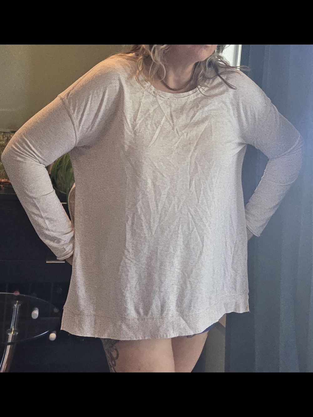 Z supply - Weekender - Long Sleeve Relaxed Tunic Top - Cream